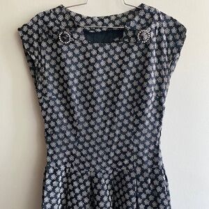 Vintage rhinestone floral print dress.